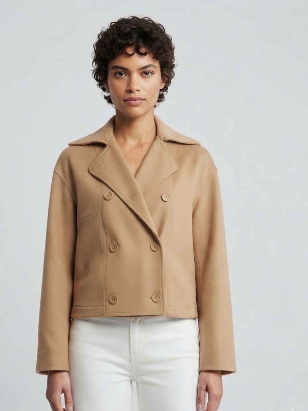 Max Studio womens Double Breasted Cropped Jacket,